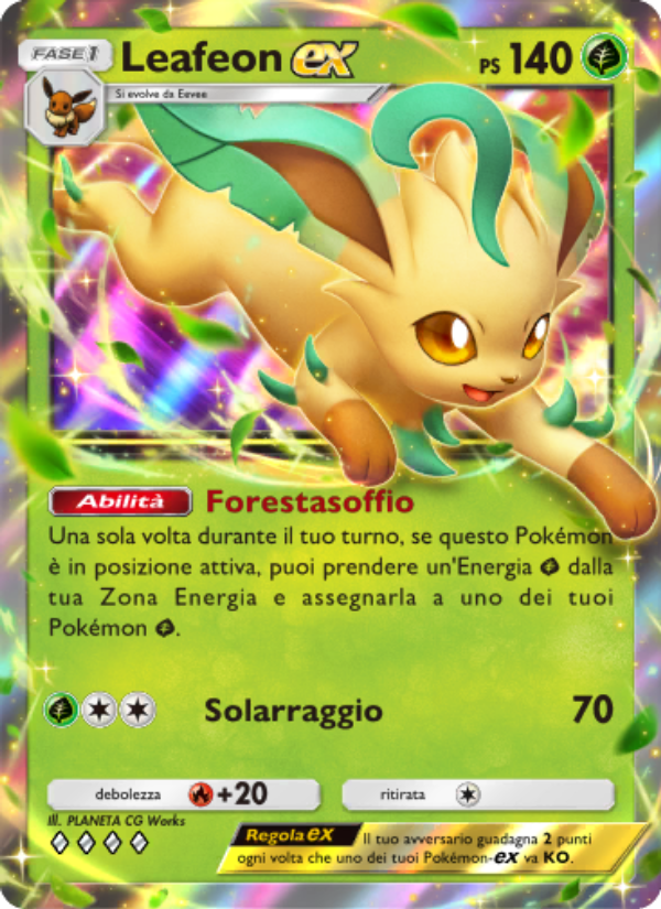Leafeon-ex 010/96 — Triumphant Light (Italian Pokémon TCG card)