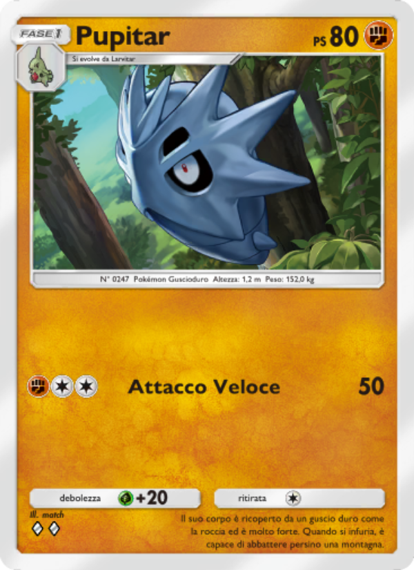 Pupitar 040/96 — Triumphant Light (Italian Pokémon TCG card)