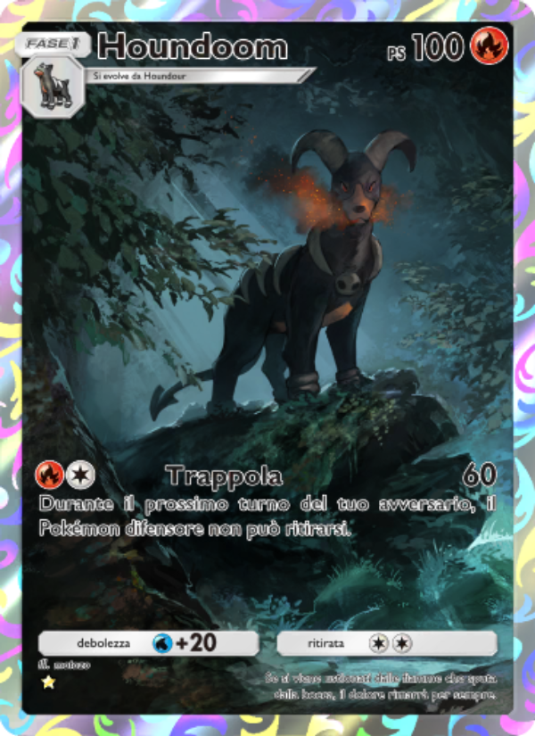 Houndoom 076/96 — Triumphant Light (Italian Pokémon TCG card)