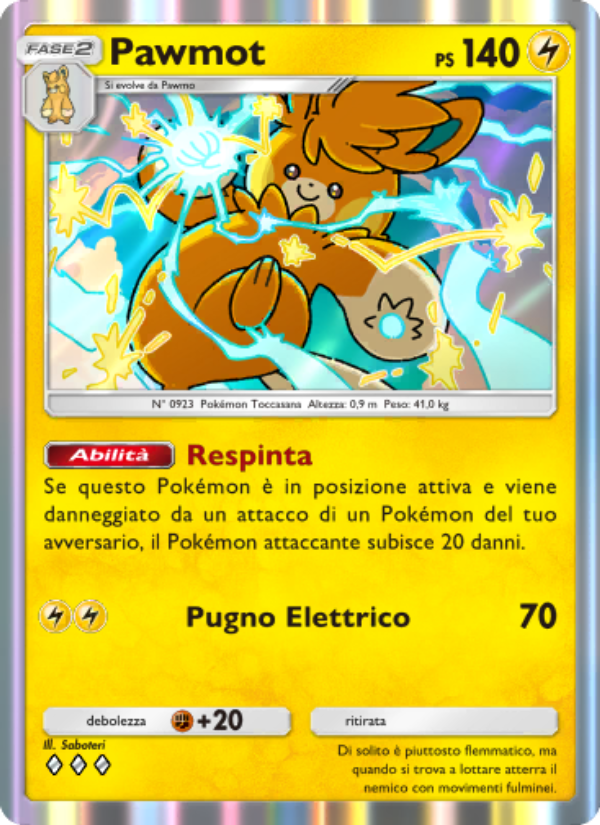 Pawmot 028/111 — Shining Revelry (Italian Pokémon TCG card)