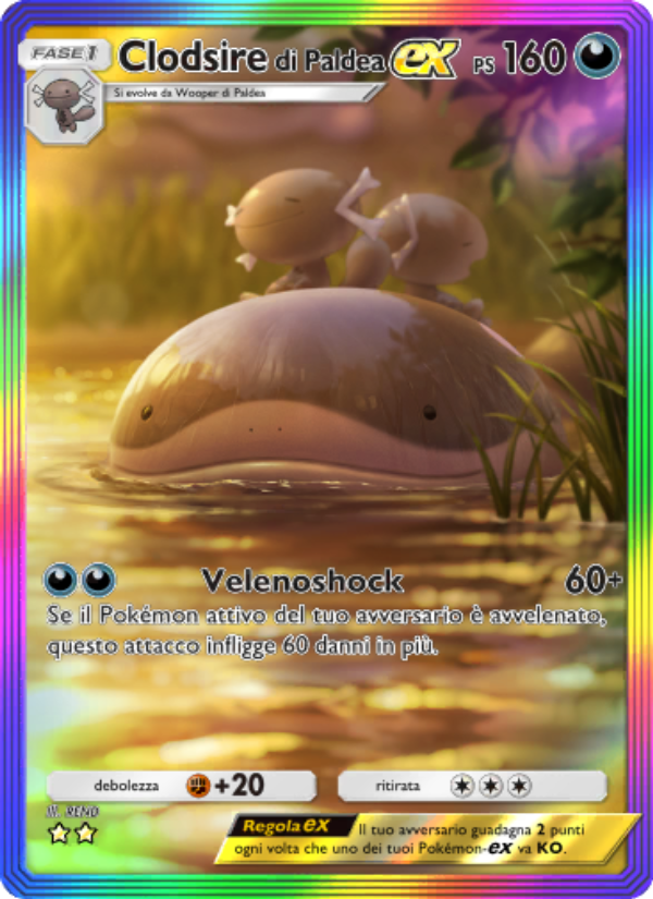 Clodsire di Paldea-ex 093/111 — Shining Revelry (Italian Pokémon TCG card)