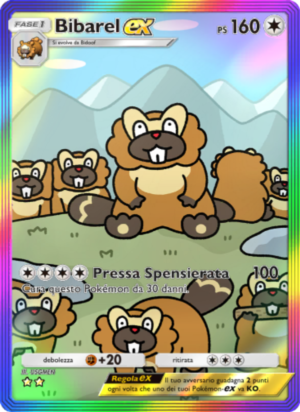 Bibarel-ex 095/111 — Shining Revelry (Italian Pokémon TCG card)