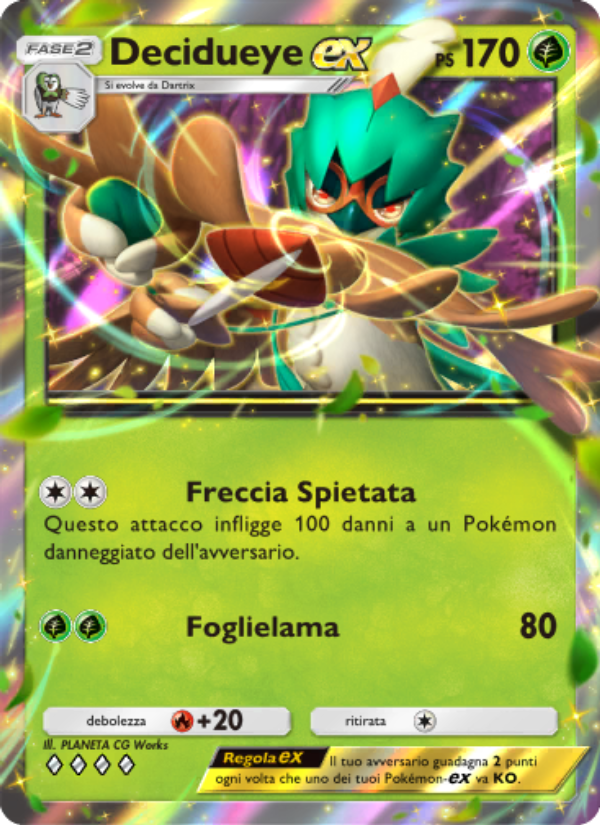 Decidueye-ex 012/239 — Celestial Guardians (Italian Pokémon TCG card)