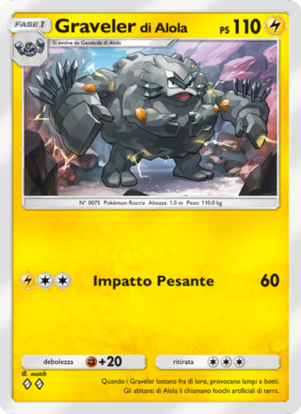 Graveler di Alola 060/239 — Celestial Guardians (Italian Pokémon TCG card)