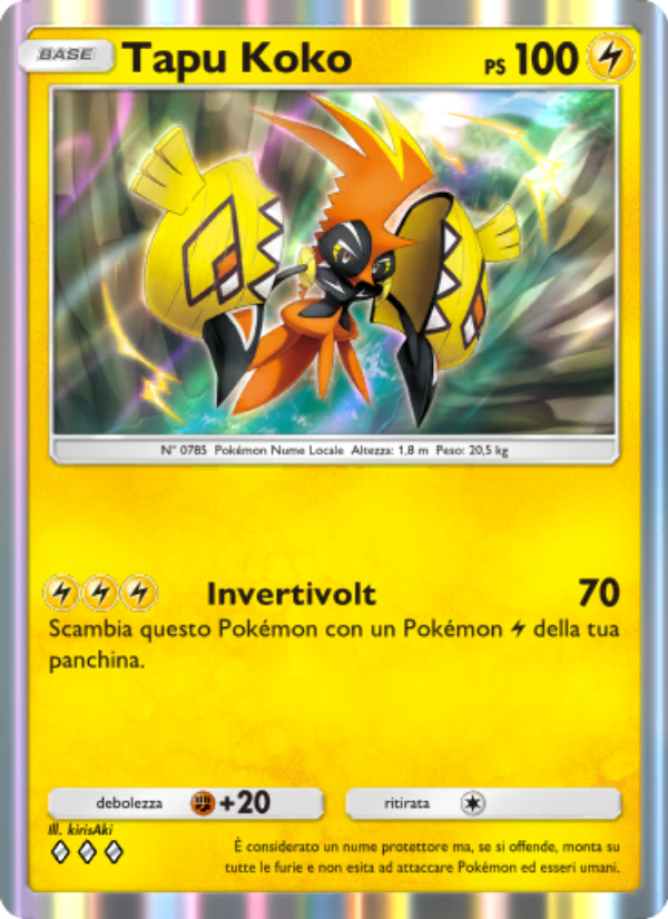 Tapu Koko 068/239 — Celestial Guardians (Italian Pokémon TCG card)