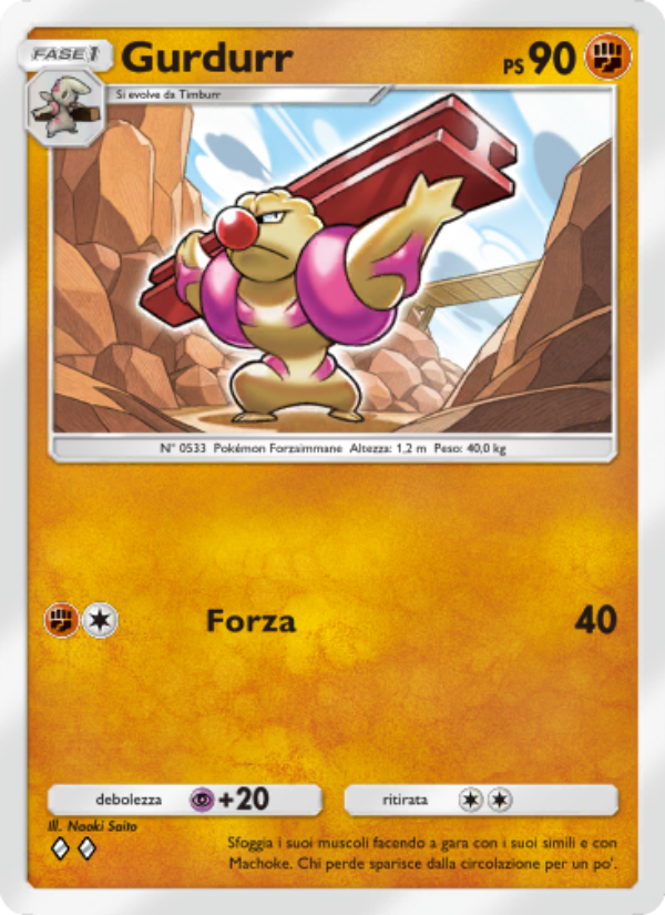Gurdurr 095/239 — Celestial Guardians (Italian Pokémon TCG card)