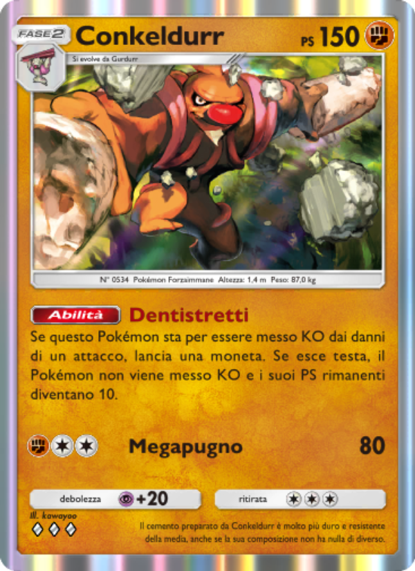 Conkeldurr 096/239 — Celestial Guardians (Italian Pokémon TCG card)