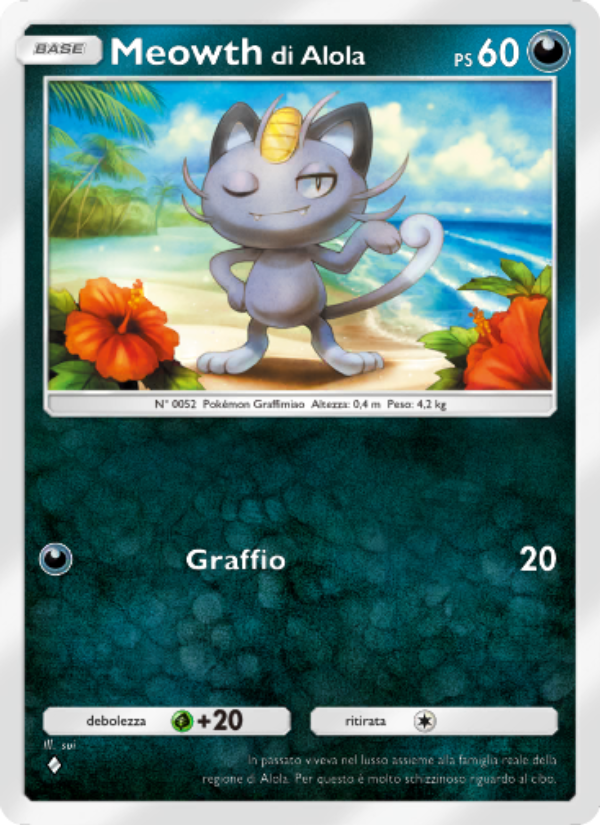 Meowth di Alola 108/239 — Celestial Guardians (Italian Pokémon TCG card)