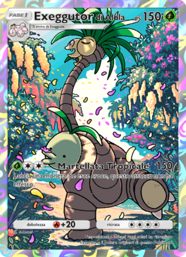 Exeggutor di Alola 156/239 — Celestial Guardians (Italian Pokémon TCG card)