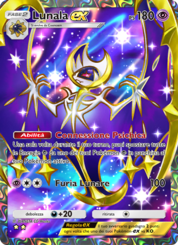 Lunala-ex 186/239 — Celestial Guardians (Italian Pokémon TCG card)