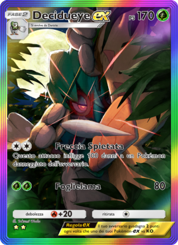 Decidueye-ex 198/239 — Celestial Guardians (Italian Pokémon TCG card)