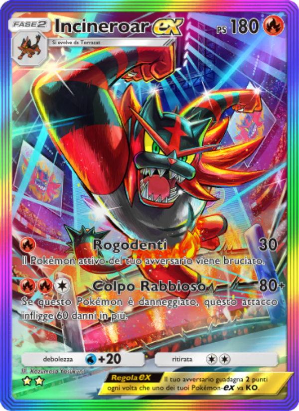 Incineroar-ex 200/239 — Celestial Guardians (Italian Pokémon TCG card)
