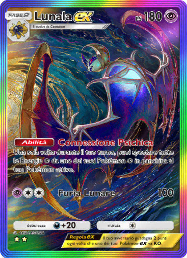 Lunala-ex 204/239 — Celestial Guardians (Italian Pokémon TCG card)