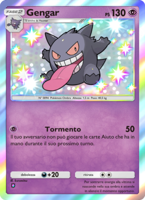 Gengar 222/239 — Celestial Guardians (Italian Pokémon TCG card)