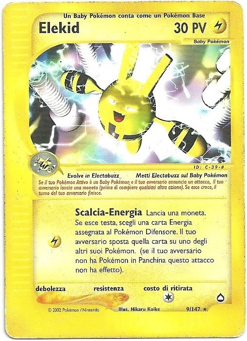 Elekid 009 — Aquapolis (Italian Pokémon TCG card)