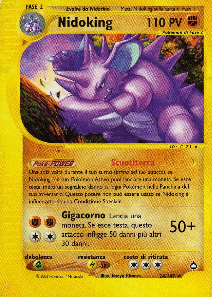 Nidoking 018 — Aquapolis (Italian Pokémon TCG card)