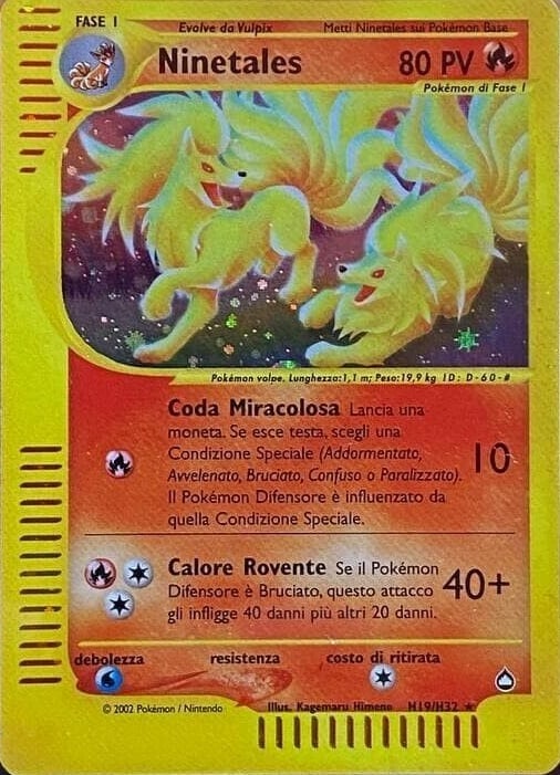 Ninetales 019 — Aquapolis (Italian Pokémon TCG card)