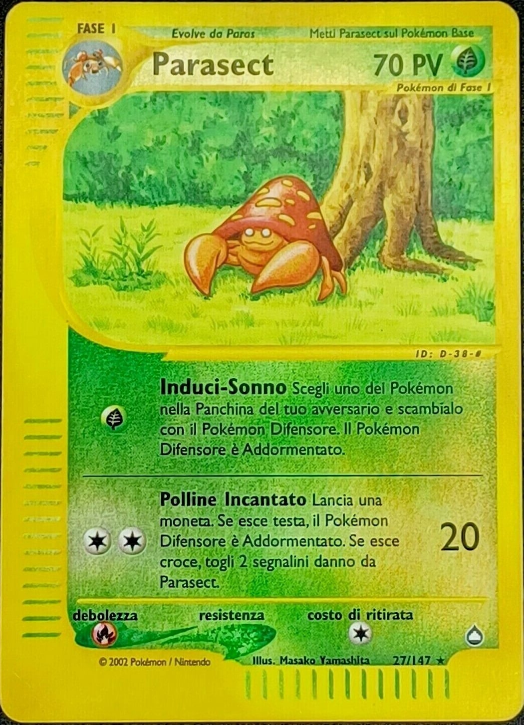 Parasect 027 — Aquapolis (Italian Pokémon TCG card)