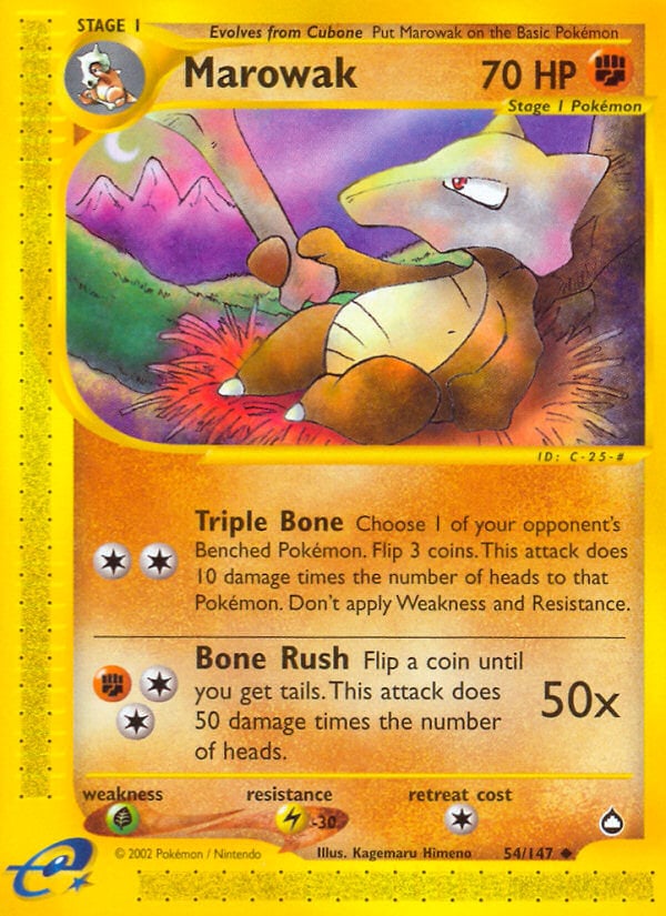 Marowak 054 — Aquapolis (Italian Pokémon TCG card)