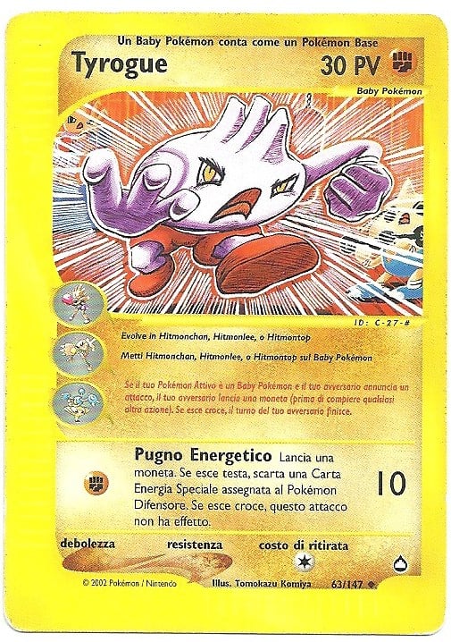 Tyrogue 063 — Aquapolis (Italian Pokémon TCG card)