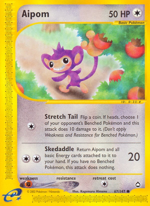Aipom 067 — Aquapolis (Italian Pokémon TCG card)