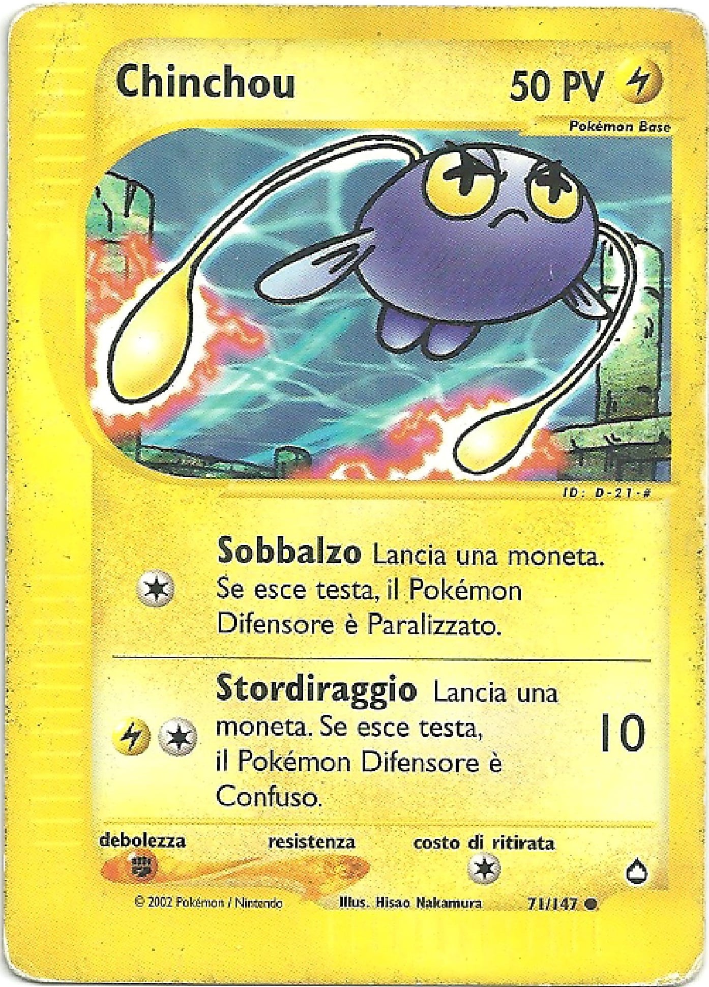 Chinchou 071 — Aquapolis (Italian Pokémon TCG card)