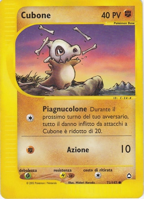 Cubone 072 — Aquapolis (Italian Pokémon TCG card)