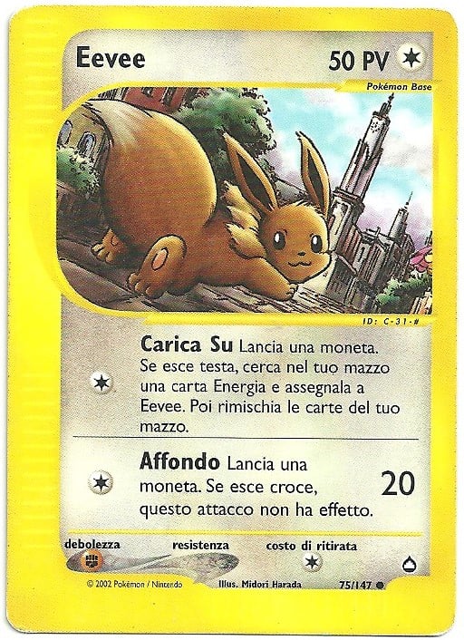 Eevee 075 — Aquapolis (Italian Pokémon TCG card)