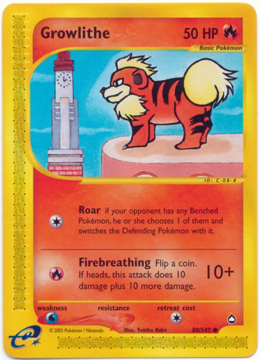 Growlithe 080 — Aquapolis (Italian Pokémon TCG card)