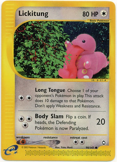 Lickitung 090 — Aquapolis (Italian Pokémon TCG card)
