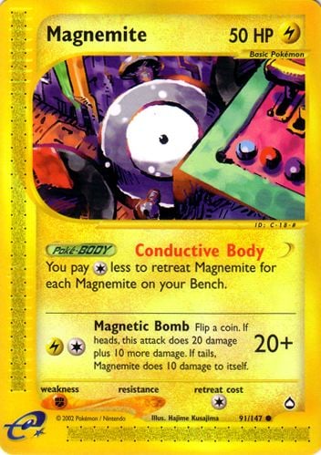 Magnemite 091 — Aquapolis (Italian Pokémon TCG card)