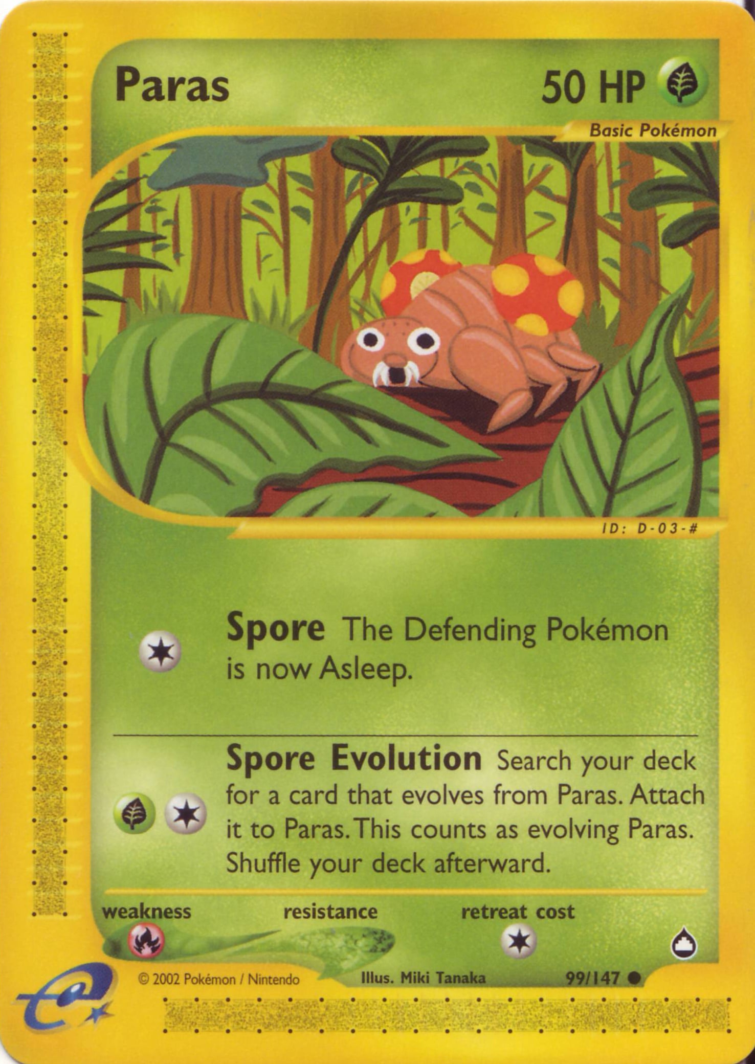 Paras 099 — Aquapolis (Italian Pokémon TCG card)