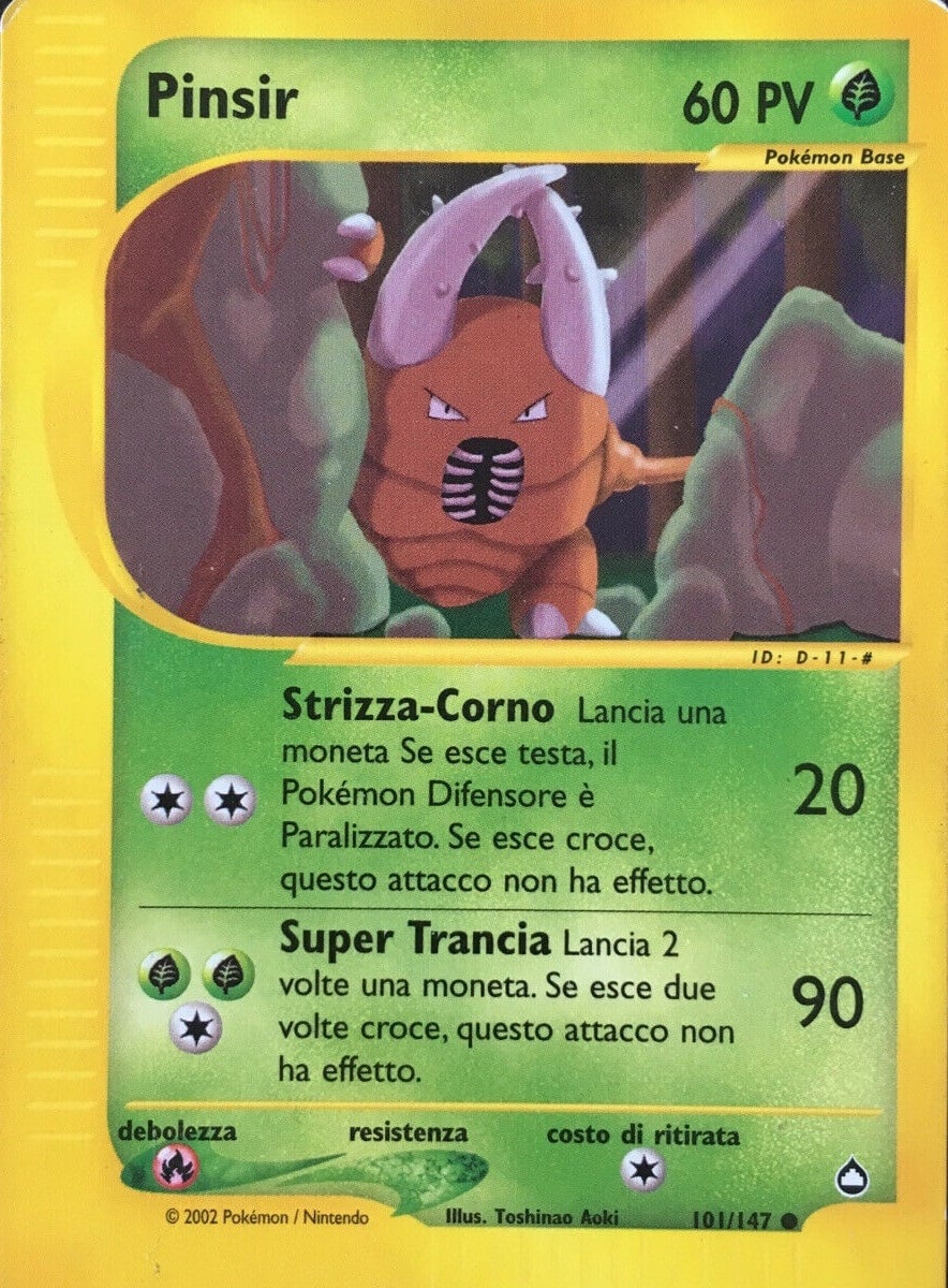 Pinsir 101 — Aquapolis (Italian Pokémon TCG card)