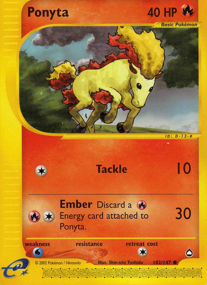 Ponyta 102 — Aquapolis (Italian Pokémon TCG card)