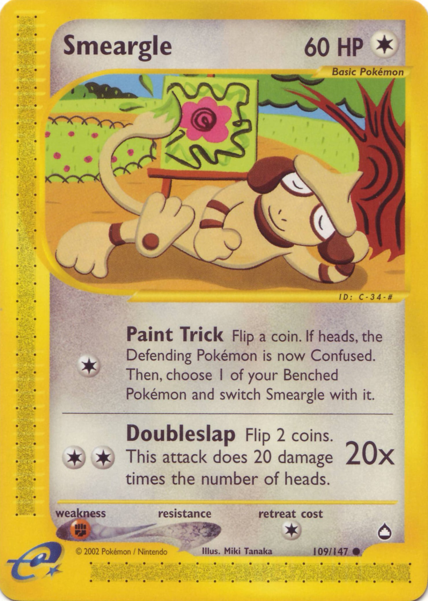 Smeargle 109 — Aquapolis (Italian Pokémon TCG card)