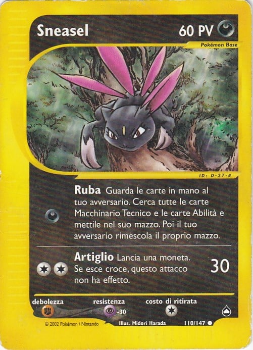 Sneasel 110 — Aquapolis (Italian Pokémon TCG card)