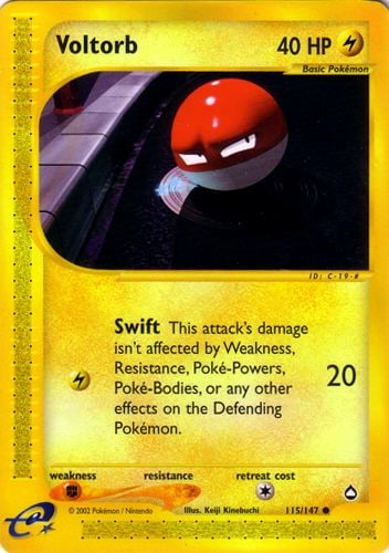Voltorb 115 — Aquapolis (Italian Pokémon TCG card)