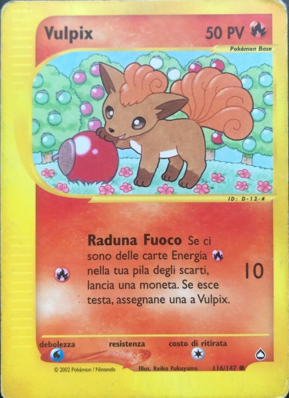 Vulpix 116 — Aquapolis (Italian Pokémon TCG card)