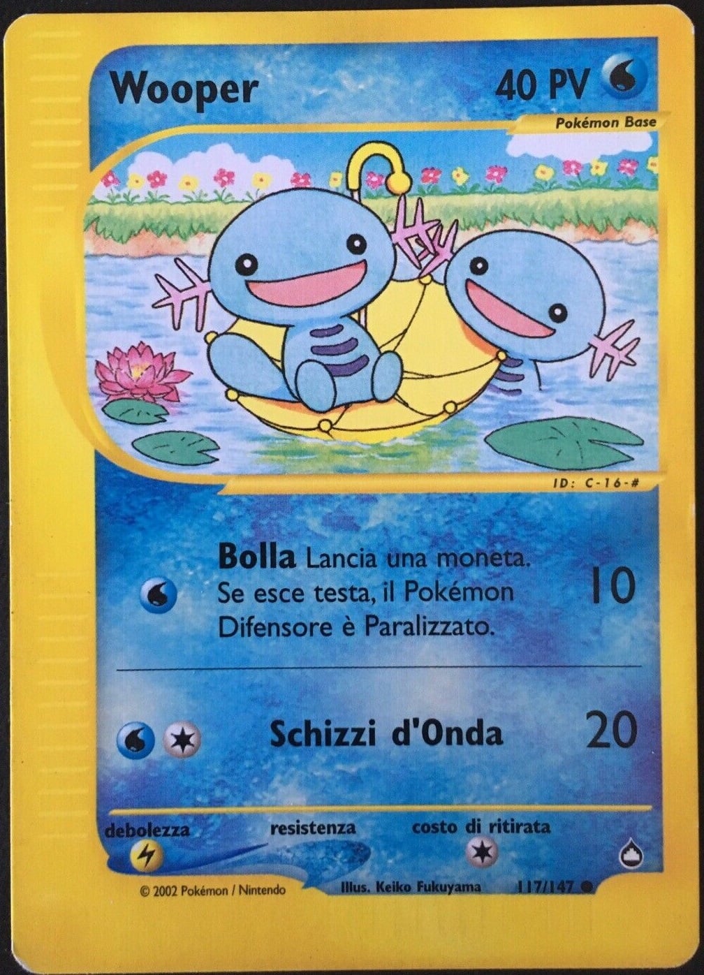 Wooper 117 — Aquapolis (Italian Pokémon TCG card)