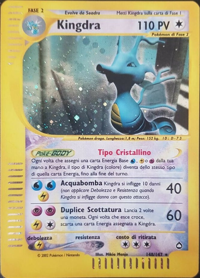 Kingdra 148 — Aquapolis (Italian Pokémon TCG card)