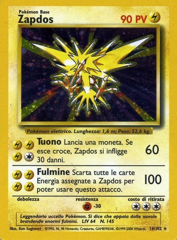 Zapdos 020 — Base Set 2 (Italian Pokémon TCG card)