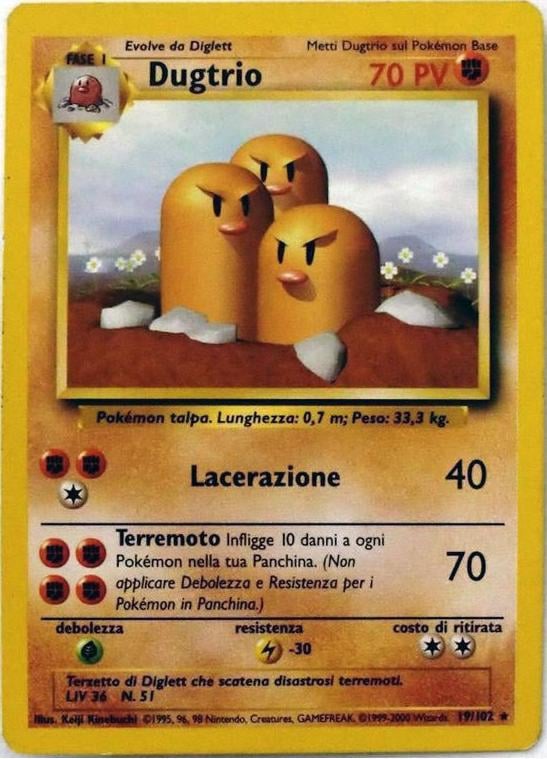 Dugtrio 023 — Base Set 2 (Italian Pokémon TCG card)