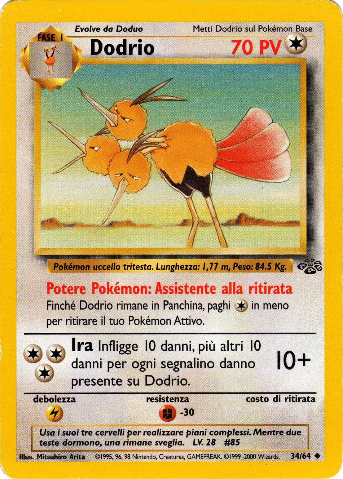 Dodrio 037 — Base Set 2 (Italian Pokémon TCG card)