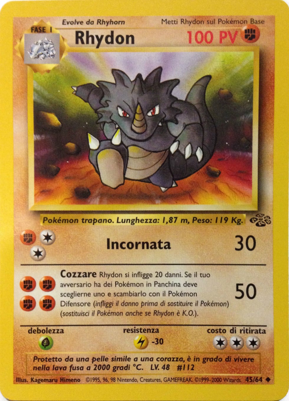 Rhydon 059 — Base Set 2 (Italian Pokémon TCG card)