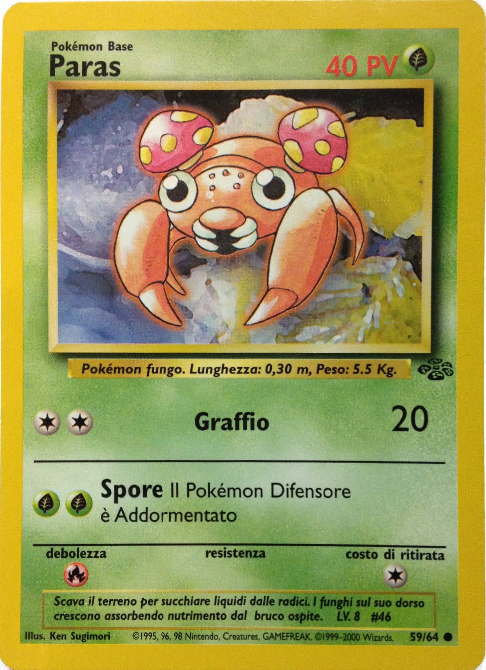Paras 085 — Base Set 2 (Italian Pokémon TCG card)