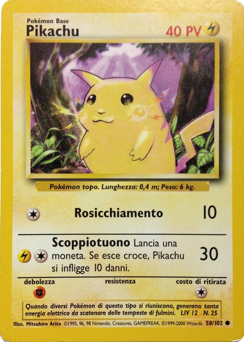 Pikachu 087 — Base Set 2 (Italian Pokémon TCG card)