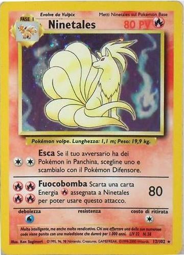Ninetales 012/102 — Base Set (Italian Pokémon TCG card)