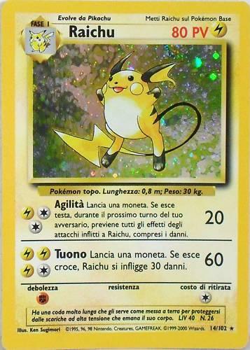 Raichu 014/102 — Base Set (Italian Pokémon TCG card)