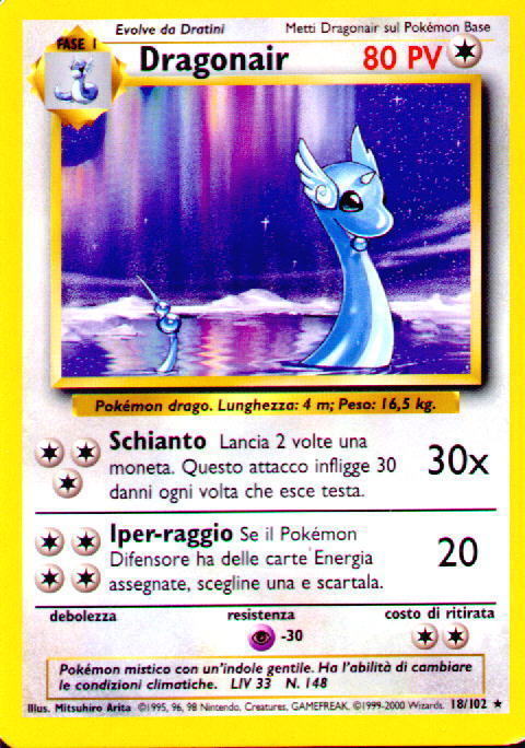 Dragonair 018/102 — Base Set (Italian Pokémon TCG card)