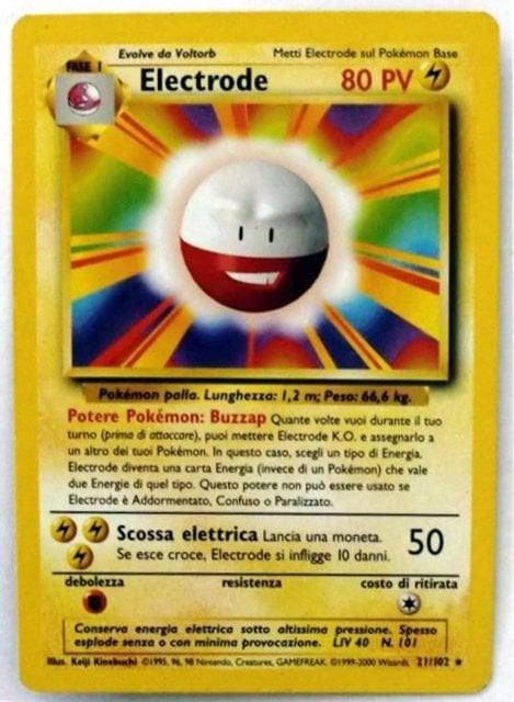 Electrode 021/102 — Base Set (Italian Pokémon TCG card)